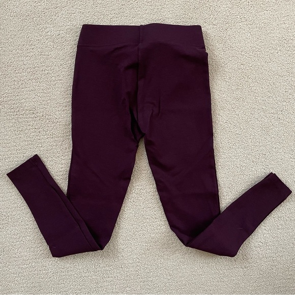 LOFT Seamed Ponte Leggings in burgundy heather, size XS - Picture 2 of 4
